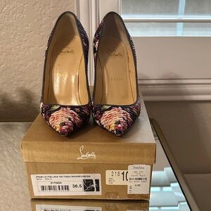 Christian Louboutin Floral Pattern Heels